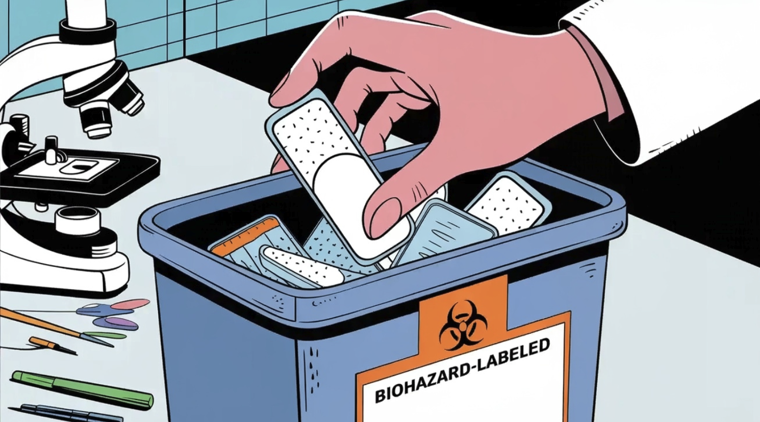 disposal of microscope slides