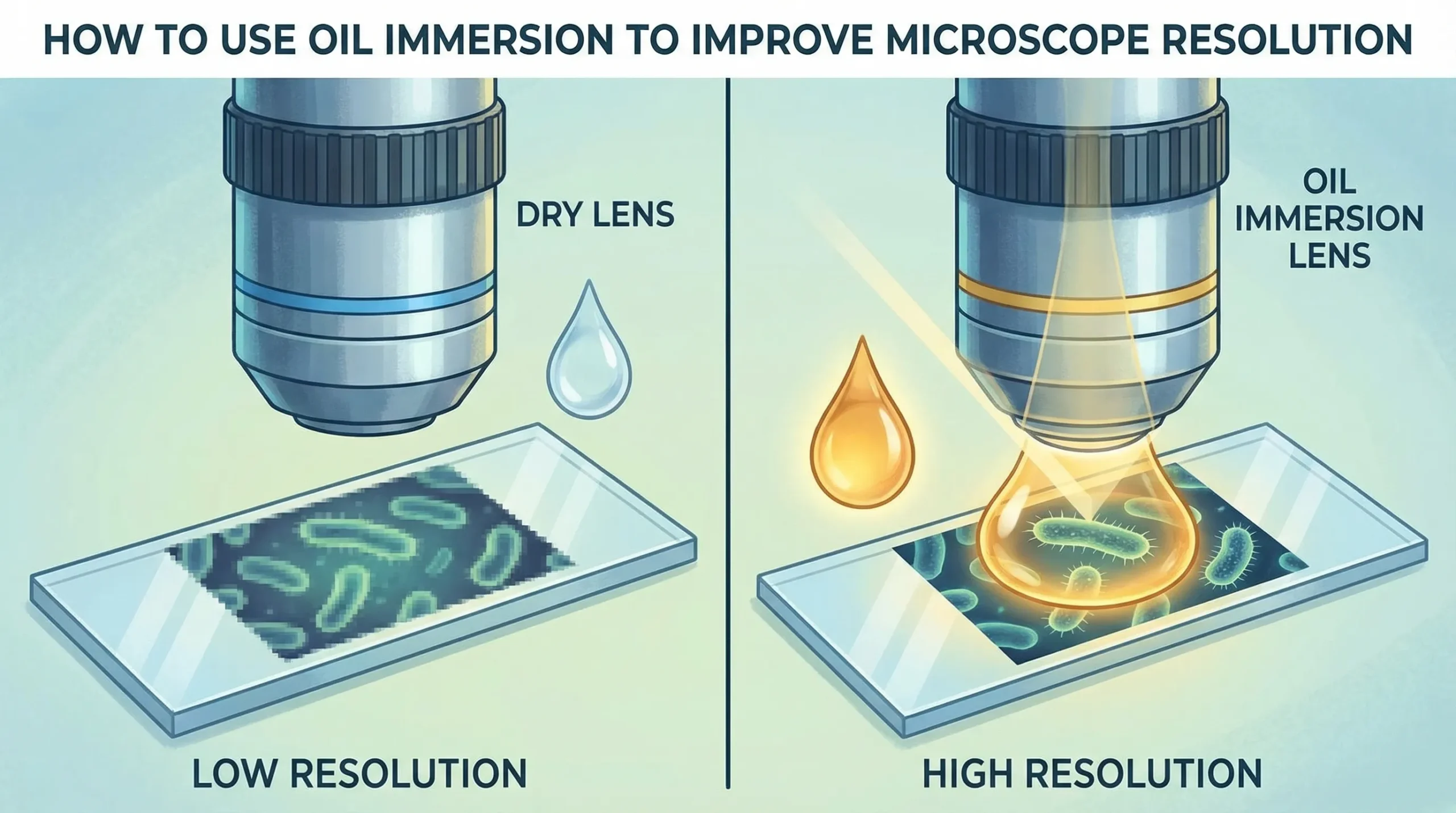 How to Use Oil Immersion to Improve Microscope Resolution