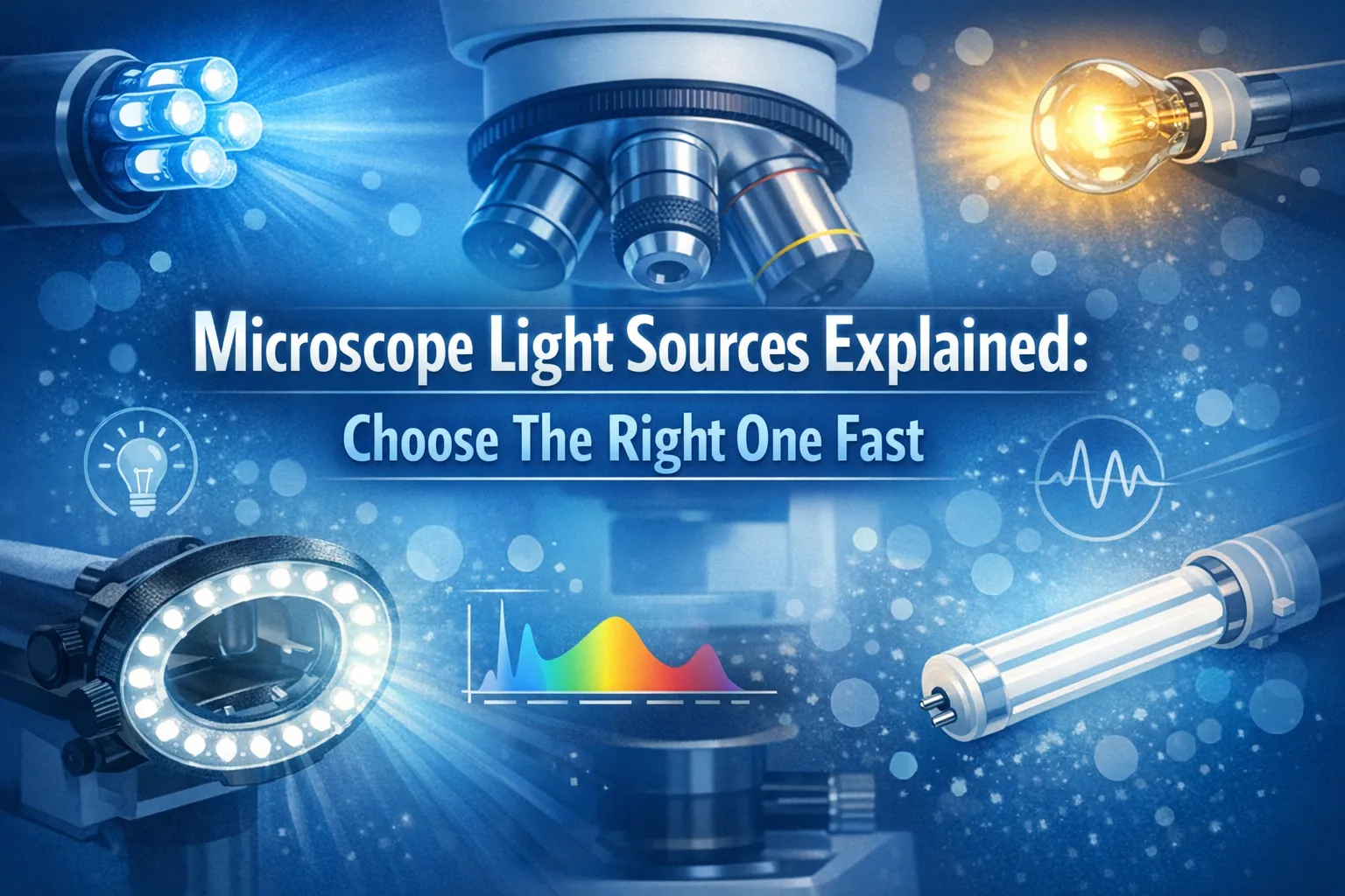 Microscope Light Sources Explained- Choose The Right One Fast
