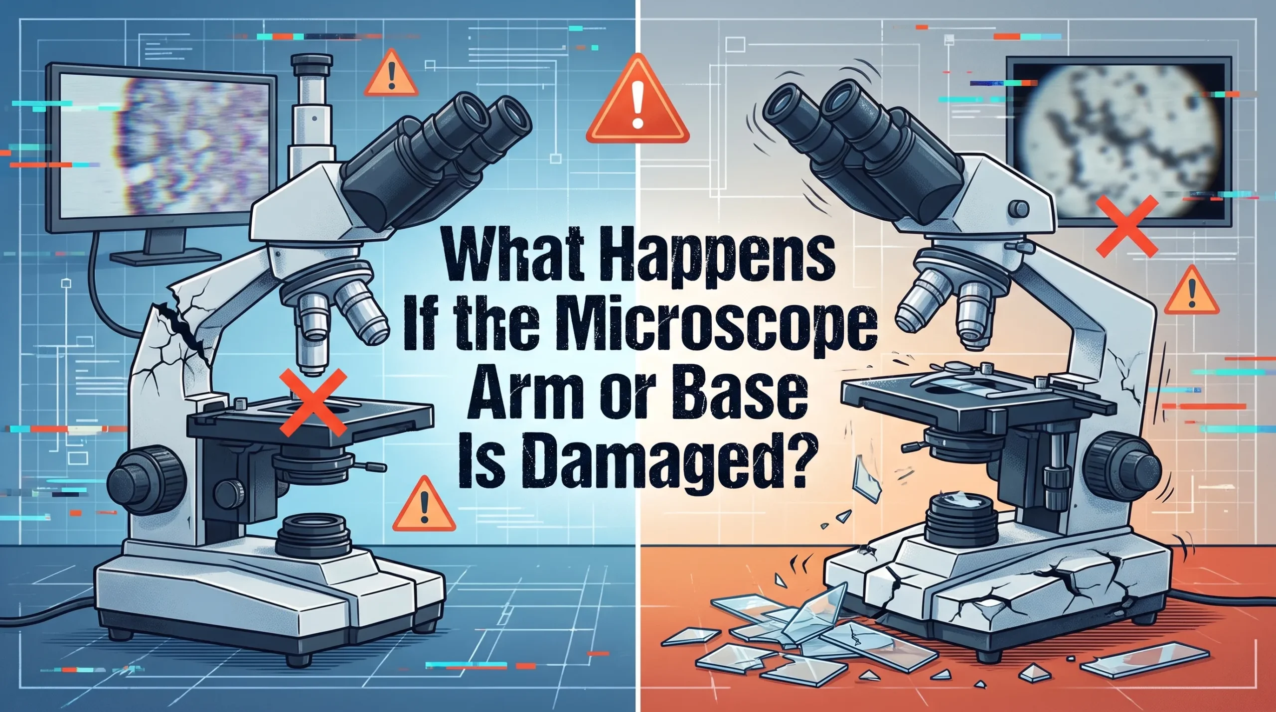 What Happens If the Microscope Arm or Base Is Damaged