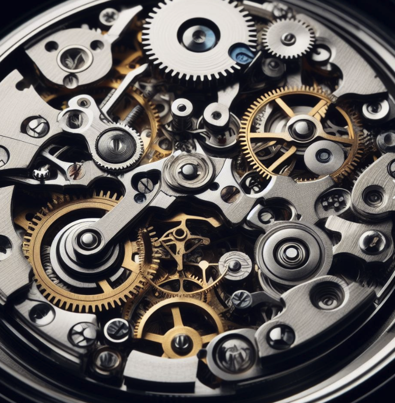 small and intricate parts of a watch