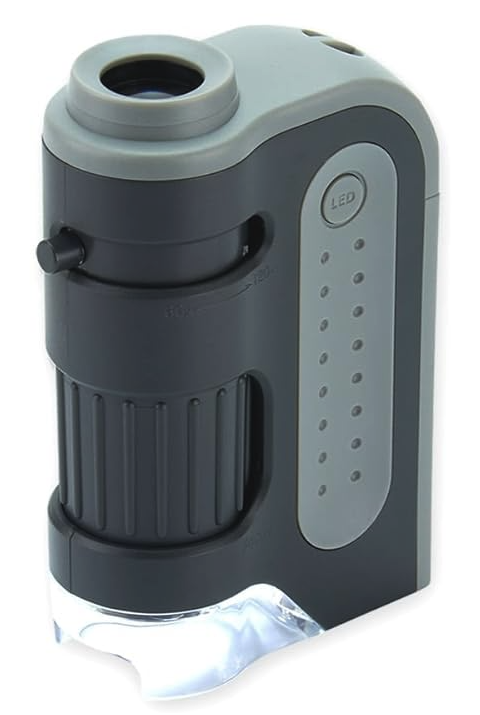 Carson MicroBrite Plus 60x-120x Power LED Lighted Pocket Microscope