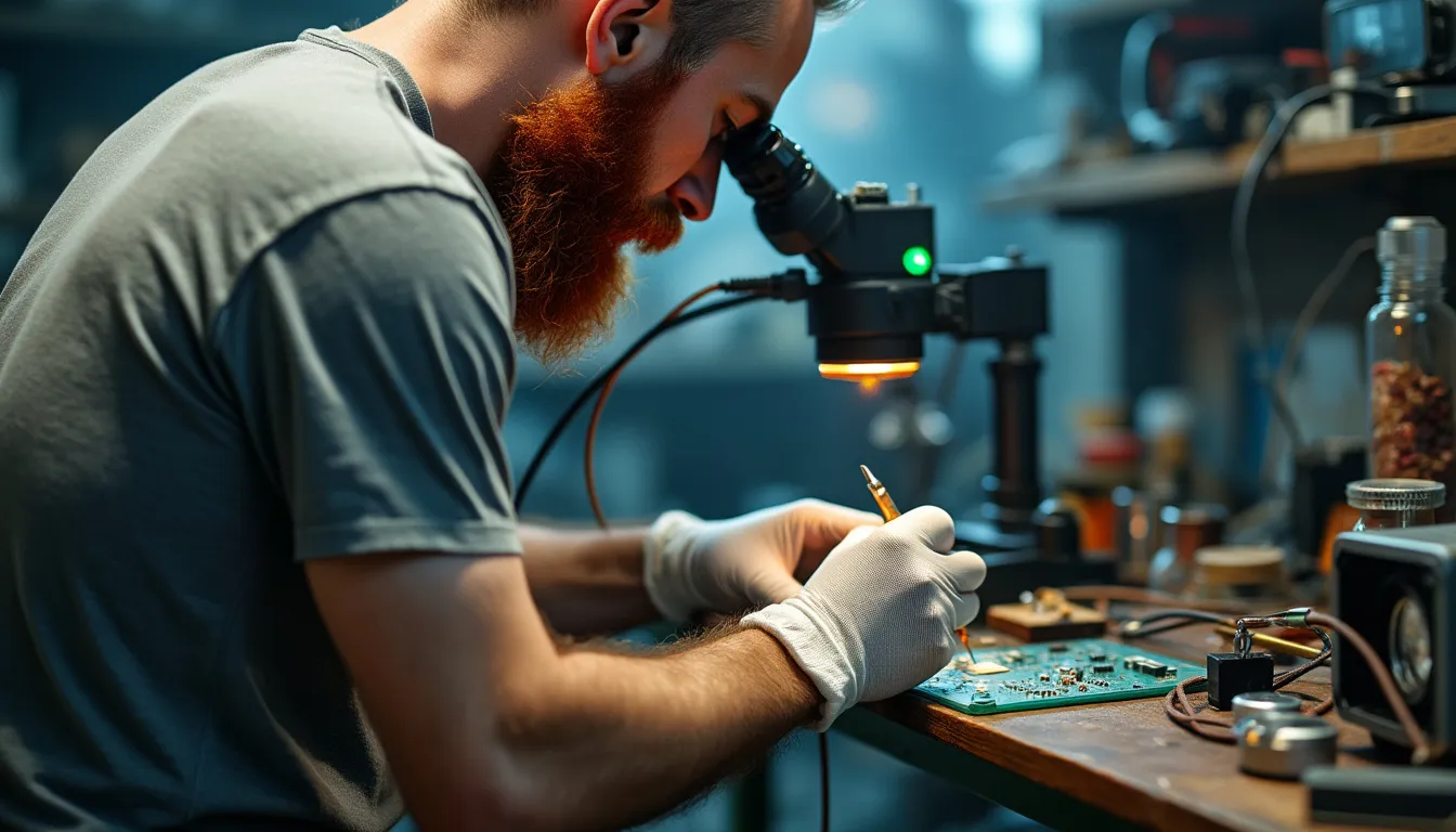 soldering using a digital microscope